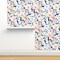 Pastel Floral Watercolor Garden Flowers Bohemian Girly Botanical Custom Removable Wallpaper by Spoonflower Peel & Stick Wallpaper 2FT Wide